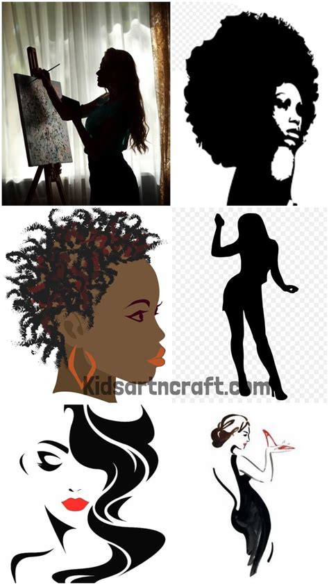 Silhouette Woman Paintings - Kids Art & Craft