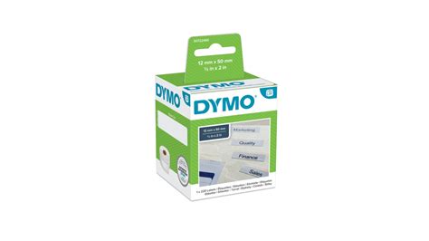 S0722460 | Dymo White Black Print Label Roll, 50mm Width, 12mm Height ...