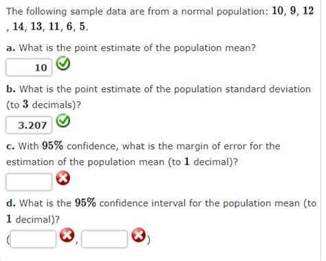 Solved The Following Sample Data Are From A Normal Chegg