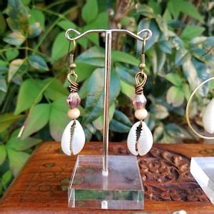 Cowry Shell Earrings Cowrie Earring Options Etsy