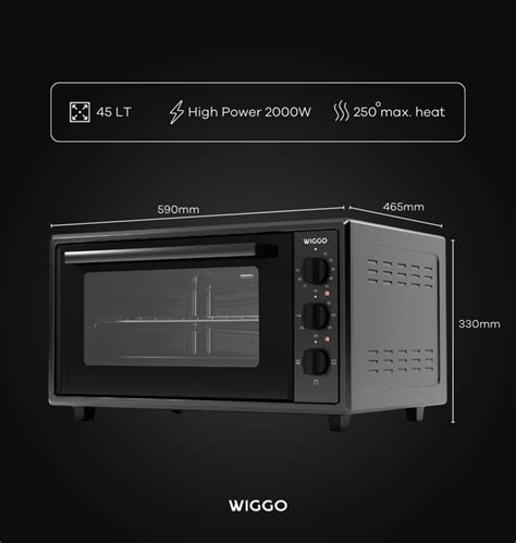 WIGGO WMO E456 B VRIJSTAANDE OVEN 45L ZWART Ovitshop Nl