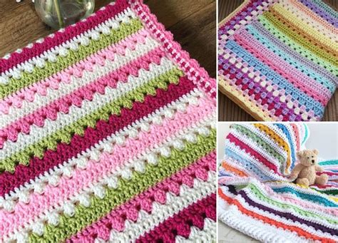 How To Crochet A Striped Baby Blanket At Lise Elsie Blog