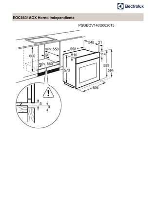 Manual Electrolux Horno Eoc6631aox PDF