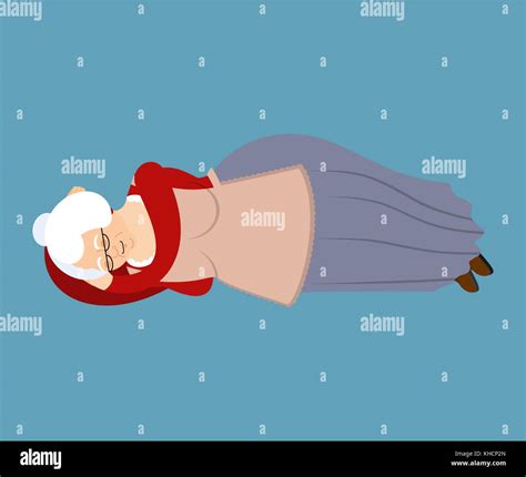 Mature Woman Lying Asleep Stock Vector Images Alamy