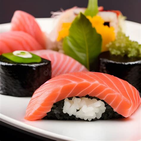 Japanese Sushi Food Sushi Roll With Eel And Shrimp Various Kinds Of