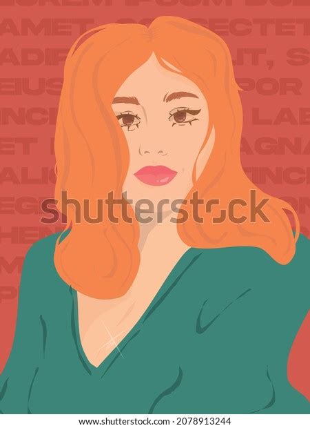 Portrait Sexy Girl Red Hair Stock Vector Royalty Free 2078913244