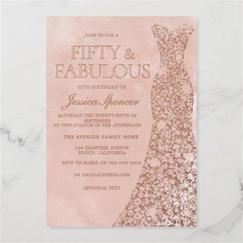 A Pink And Gold Glitter Dress Birthday Party Card