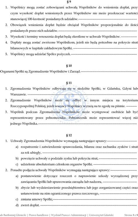 AKT NOTARIALNY UMOWA SPÓŁKI Z OGRANICZONĄ ODPOWIEDZIALNOŚCIĄ PDF