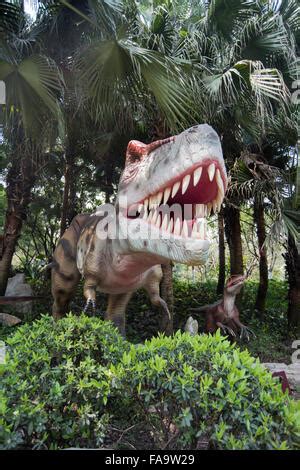 Dinosaur In The Jungle Stock Photo Alamy