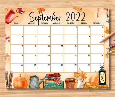 Fall Themed Monthly Calendar Planner Printables 2024 CALENDAR PRINTABLE