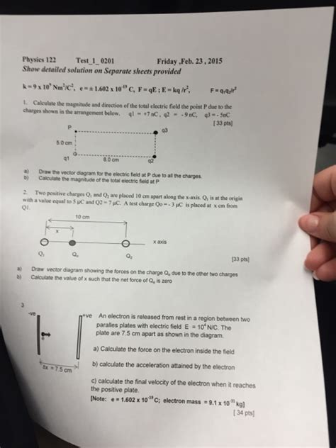 Solved Physics 122 Help Please Show All Work