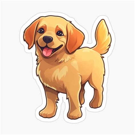 Cute Golden Retriever Sticker For Sale By SparkleRise In 2024