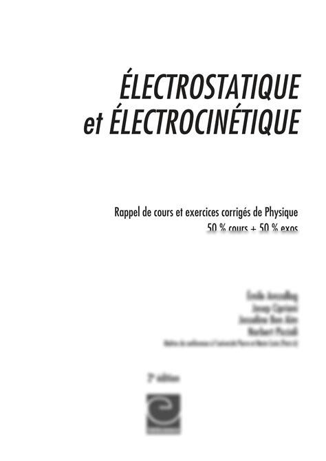 Solution Electrostatique Et Electrocinetique Rappel De Cours Et