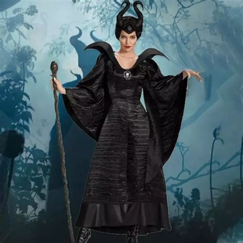 Adult Women Maleficent Witch Evil Queen Cosplay Costume Halloween Fancy