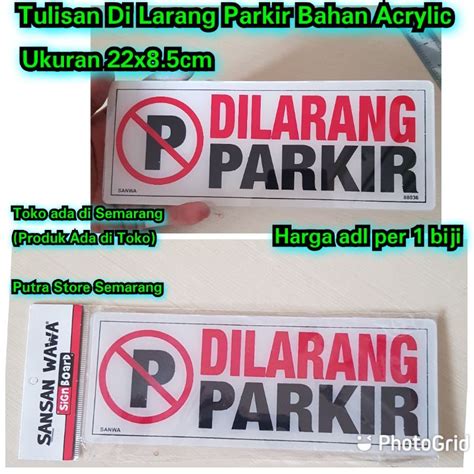 Jual Tulisan Di Larang Parkir Bahan Acrylic Ukuran 22cm X 85cm