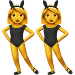 Women with Bunny Ears Partying Emoji (U+1F46F)