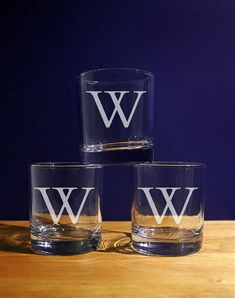 Personalized Monogram Whiskey Glass Monogrammed Glasses Etsy