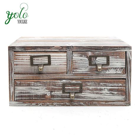 Buy Rustic Wooden Office Desk Organizer Torched Wood Mail Rack For