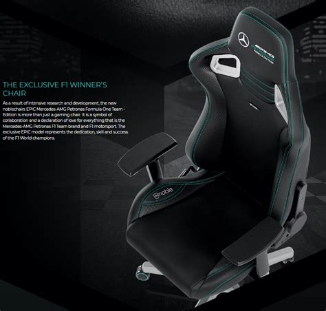 Noblechairs Epic Mercedes Amg Petronas F1 Team 2021 Gaming Chair Pgw