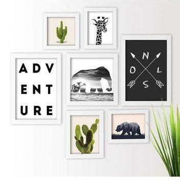 Kit de Quadros Decorativos 7 Peças Selva e Natureza Los Quadros