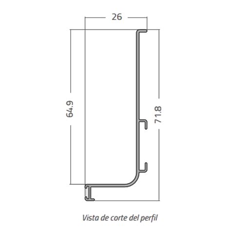 Perfil Gola Superior Grupo Euro 3m Aluminio Anodizado