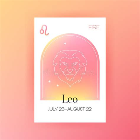 Horoscope Fire Leo Zodiac stock illustration. Illustration of sign ...