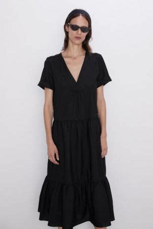 Zara Ruffled Poplin Dress