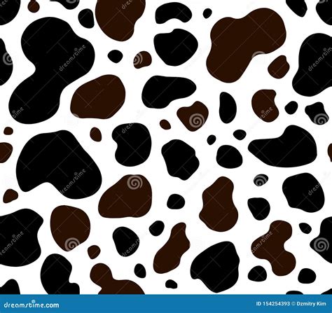 Cow Texture Pattern Repeated Seamless Brown Black White Stock Vector