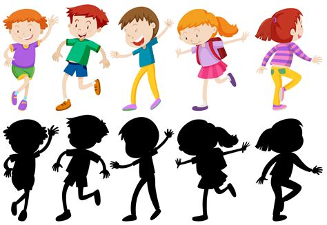 Kids Running Silhouette Vector Art, Icons, and Graphics for Free Download