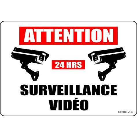 Affiche Standard Pour Syst Me De Surveillance Par Cam Ra Attention