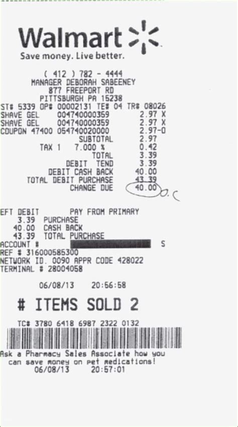 Free Walmart Receipt Template Clean Customizable Receipt Templates