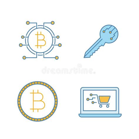 Conjunto De Iconos De Color Criptodivisa De Bitcoin Ilustraci N Del