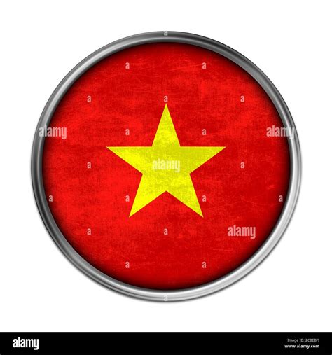 Vietnam Flag Button Stock Photo Alamy