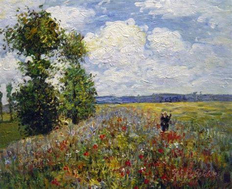 Poppy Field, Argenteuil Painting by Claude Monet Reproduction ...