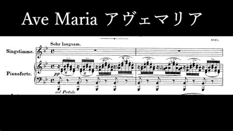 【楽譜と訳付き】シューベルトアヴェマリア Fschubertave Maria D839 Youtube