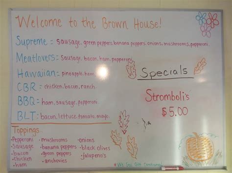 Menu at Brown House Pizza pizzeria, Quaker City