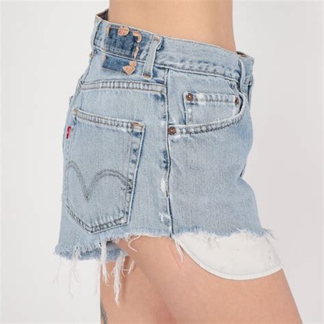 Levis Denim Cutoffs Y2k Blue Cut Off Jean Shorts High Gem