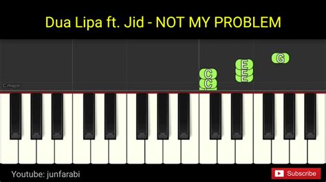 Dua Lipa Ft Jid Not My Problem Piano Easiest Right Hand Youtube