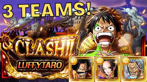 OPTC Raid Luffytaro 3 TEAMS One Piece Treasure Cruise YouTube