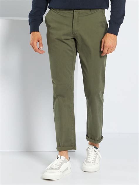 Pantalon Chino Regular L Kaki Kiabi