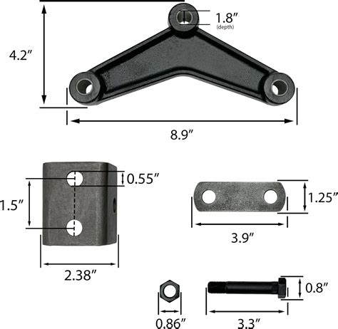 Tandem Axle Trailer Double Eye Leaf Spring Suspension Hanger Kit