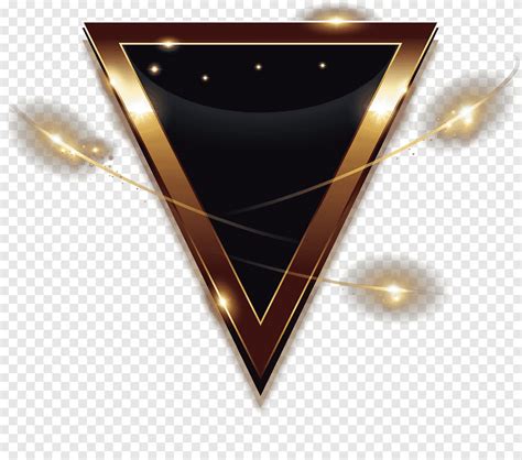 Inverted Triangle Geometry Black Golden Light Effect Png Pngegg