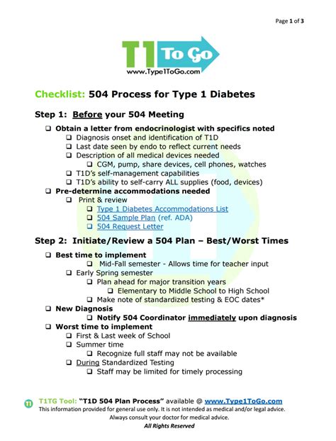 T1d 504 Process Pg 1 Type 1 To Go