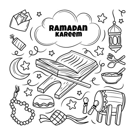 Ramadan Kareem With Hand Drawn Doodle Style 5048241 Vector Art At Vecteezy