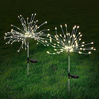 AONESY Solar Lights Outdoor Garden 2 Pack 240 LEDs Firework Solar