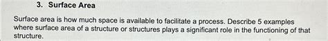 Solved Surface AreaSurface area is how much space is | Chegg.com