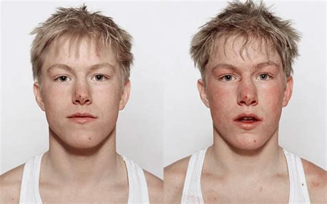 Portraits of Fighters Before and After Boxing Matches