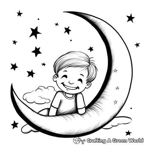 Crescent Moon Coloring Pages Free Printable