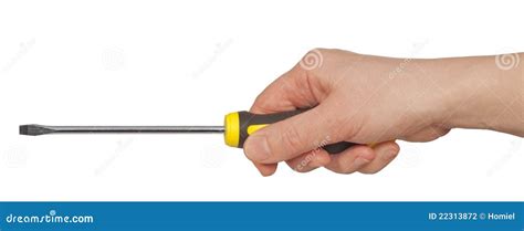 Hand Holding Screwdriver Stock Photo Image Of Screwdriver 22313872