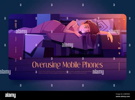 Woman Looking Mobile Phone Dark Room Stock Vector Images Alamy